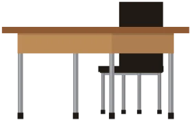 Minimalist School Desk and Chair Clipart with Clean Geometric Design