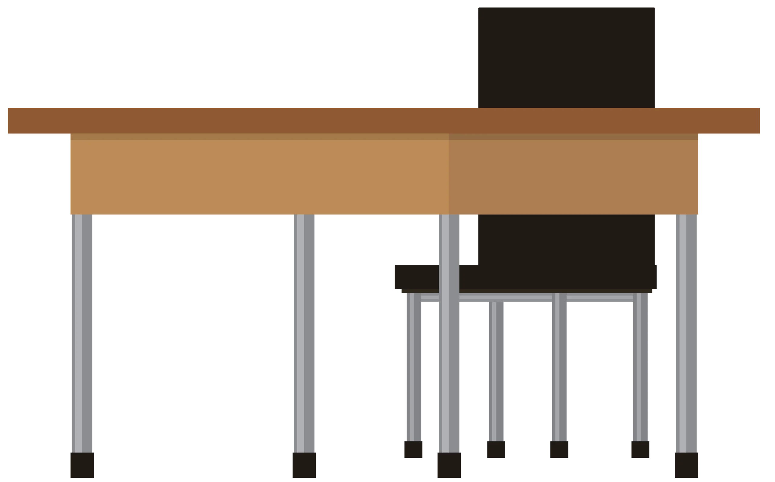 Minimalist School Desk and Chair Clipart with Clean Geometric Design