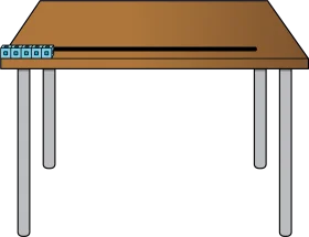 Minimalist Wooden School Desk Clipart with Metal Legs and Simple Design