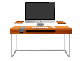 Modern Minimalist Home Office Workspace Sleek Computer Desk Clipart Design