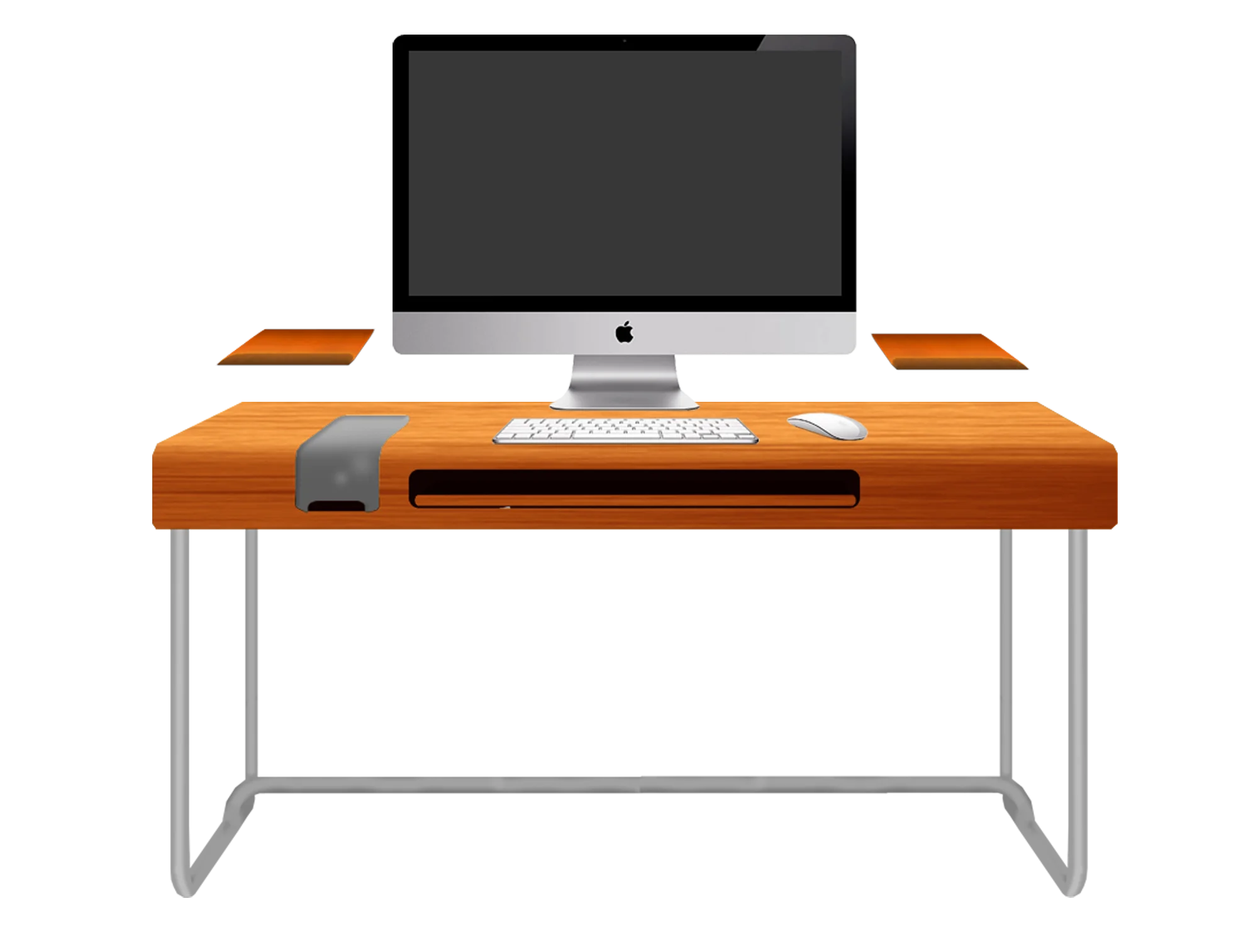 Modern Minimalist Home Office Workspace Sleek Computer Desk Clipart Design