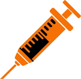 Orange Medical Syringe Injection Clipart - Healthcare Graphic Design Element