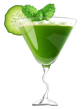 Refreshing Cucumber Mint Martini Cocktail Clipart with Crisp Green Hues