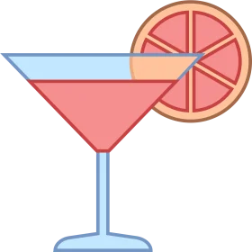 Refreshing Grapefruit Martini Cocktail Clipart with Stylized Geometric Design