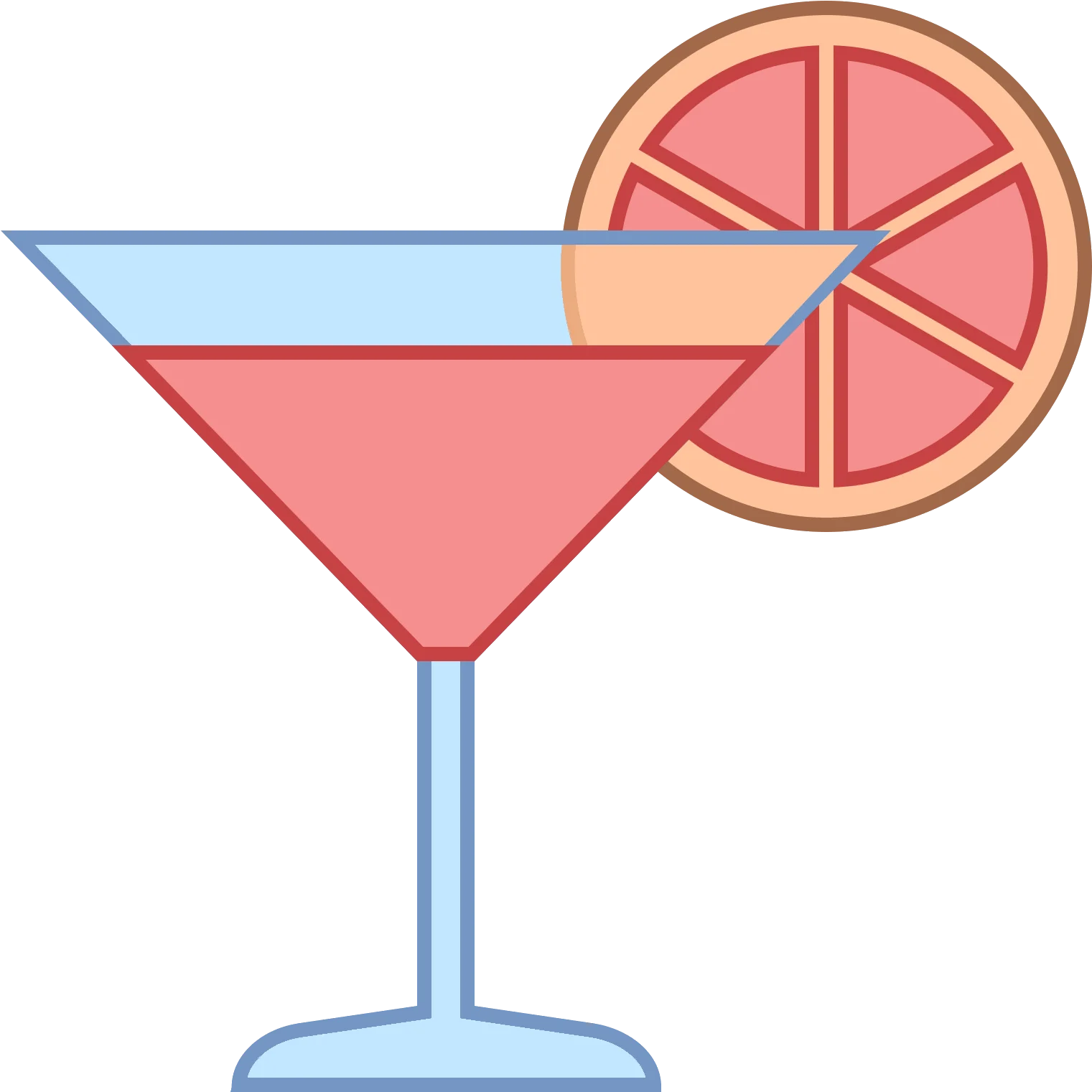 Refreshing Grapefruit Martini Cocktail Clipart with Stylized Geometric Design