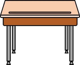 Simple Minimalist School Desk Clipart Illustration with Clean Design