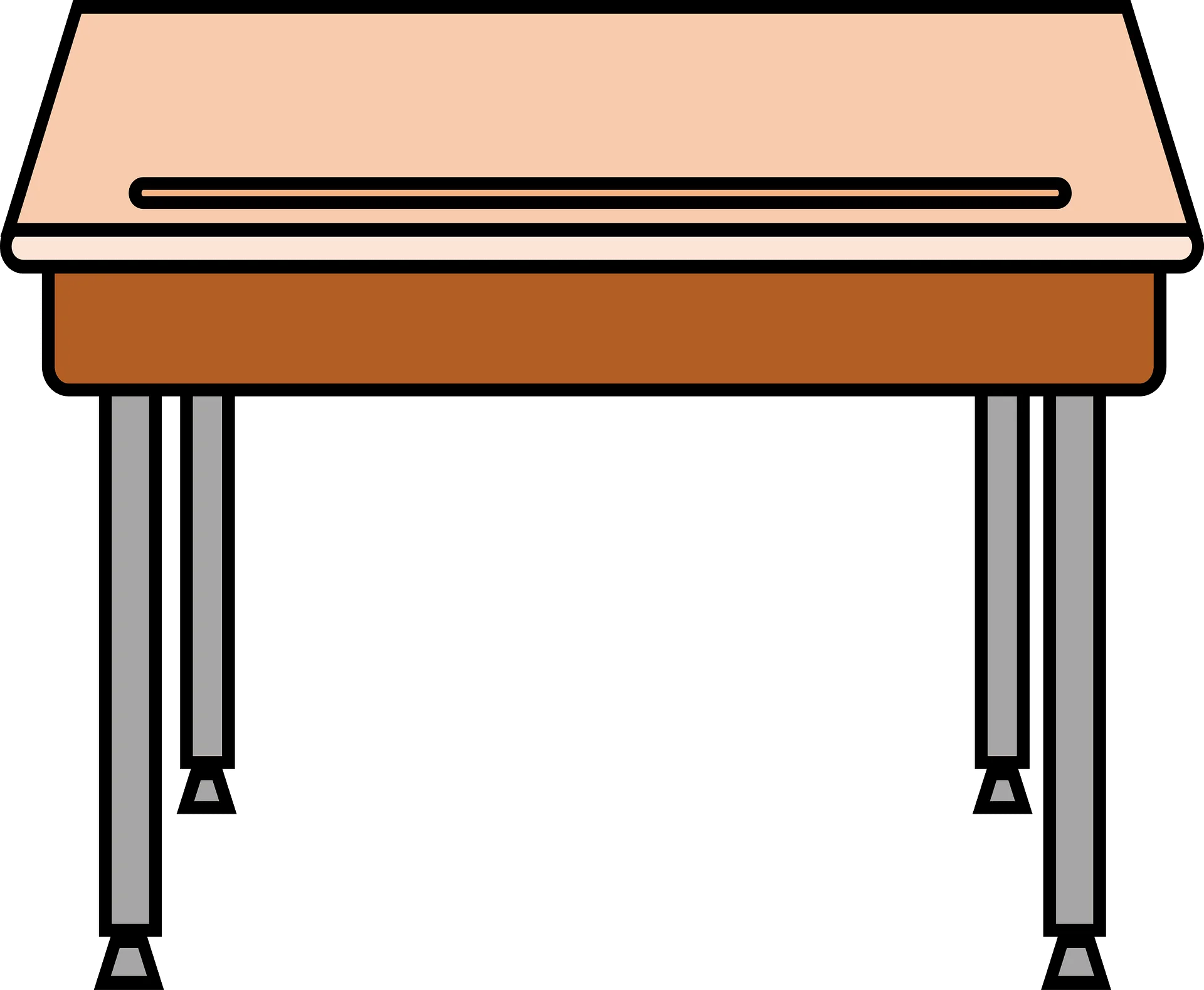 Simple Minimalist School Desk Clipart Illustration with Clean Design