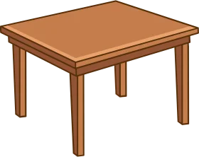 Simple Wooden Rectangular Desk Clipart - Minimalist Furniture Illustration