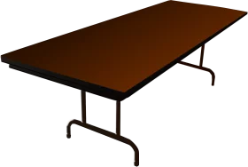 Sleek Rectangular Brown Folding Conference Table Clipart Illustration
