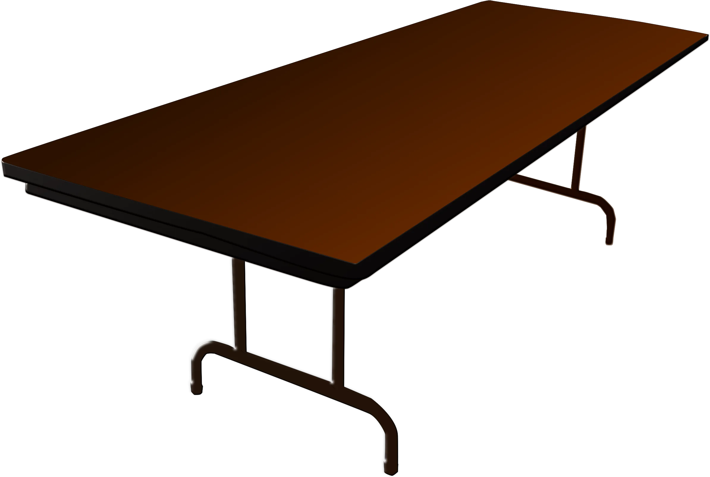 Sleek Rectangular Brown Folding Conference Table Clipart Illustration