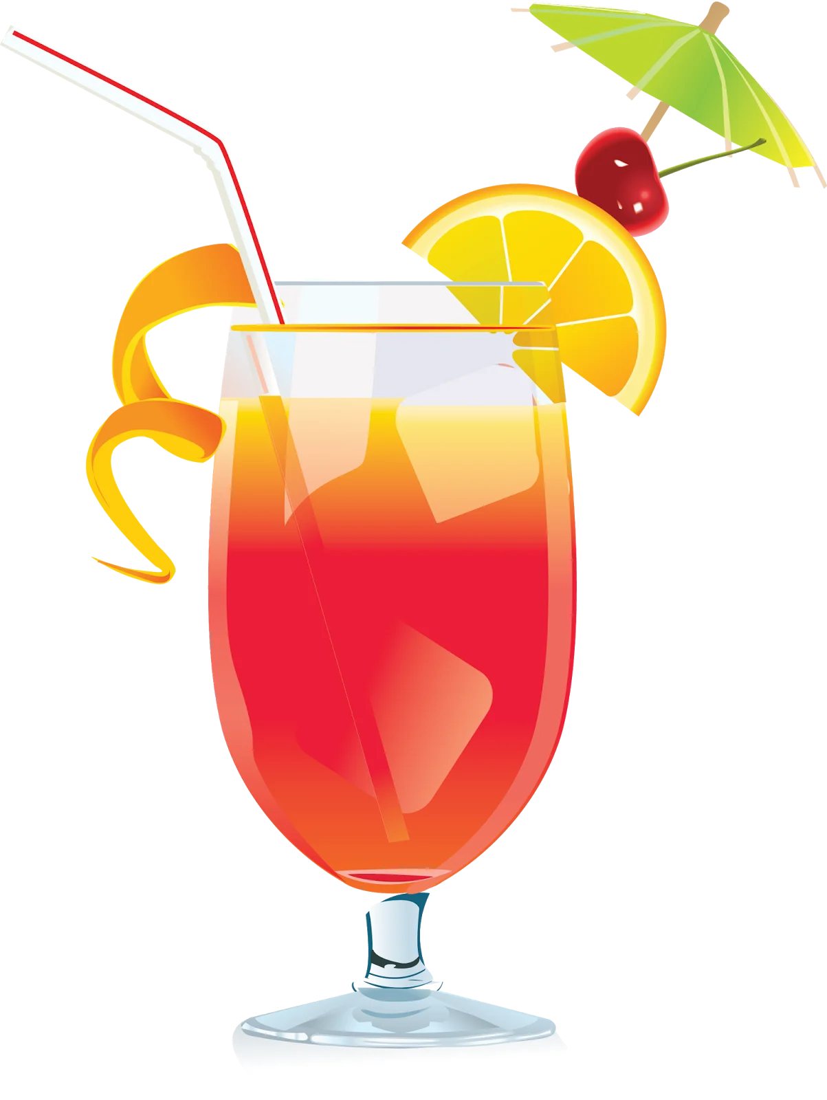 Tropical Sunset Cocktail Clipart: A Refreshing Summer Beverage Illustration