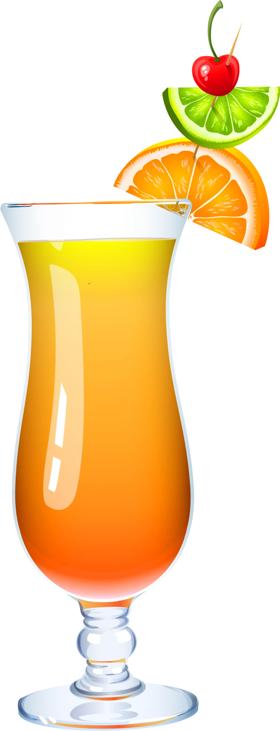 Tropical Sunset Hurricane Cocktail Clipart: A Delightful Citrus Beverage Illustration