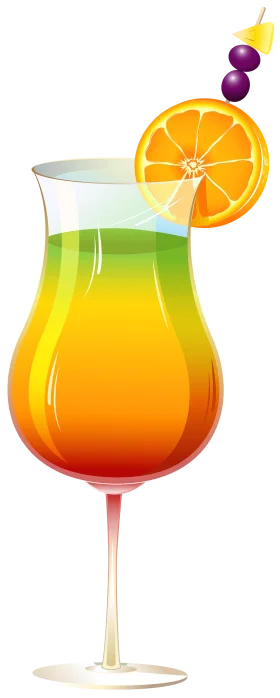 Tropical Sunset Paradise Cocktail Clipart: A Gradient of Citrus Delight