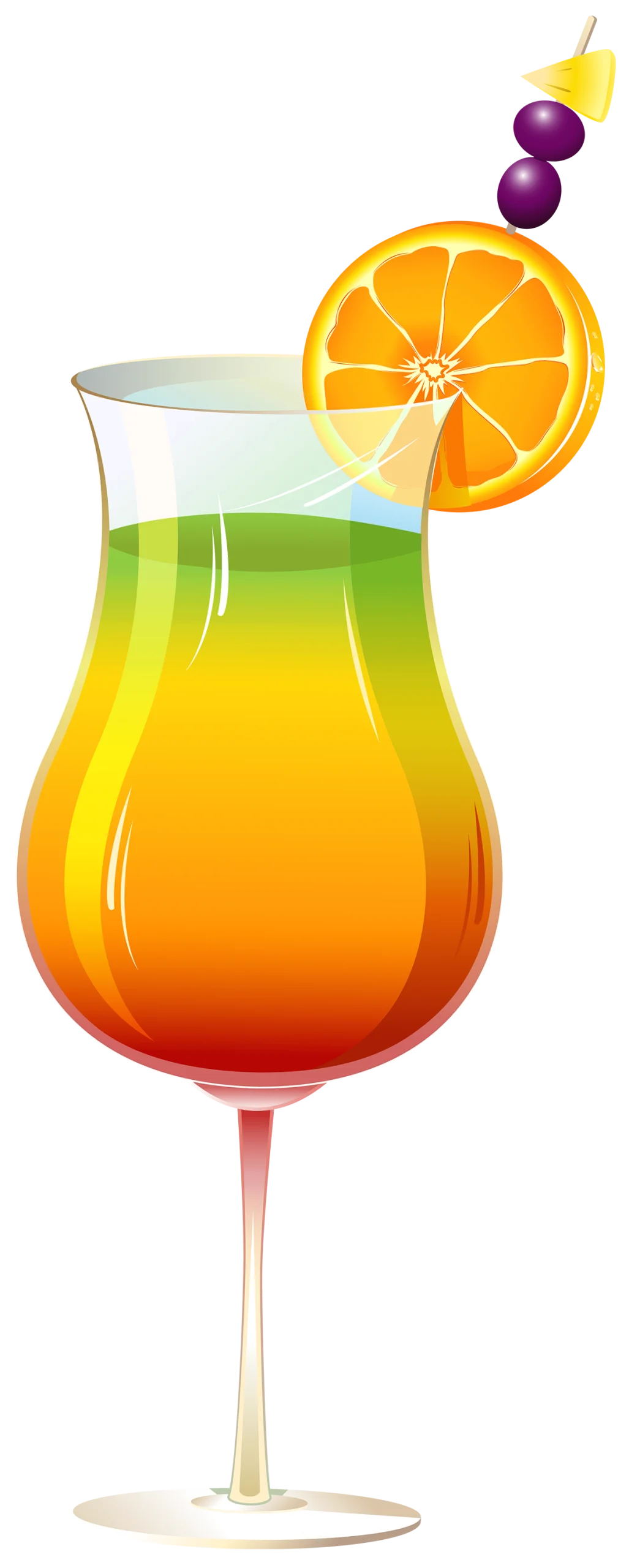 Tropical Sunset Paradise Cocktail Clipart: A Gradient of Citrus Delight