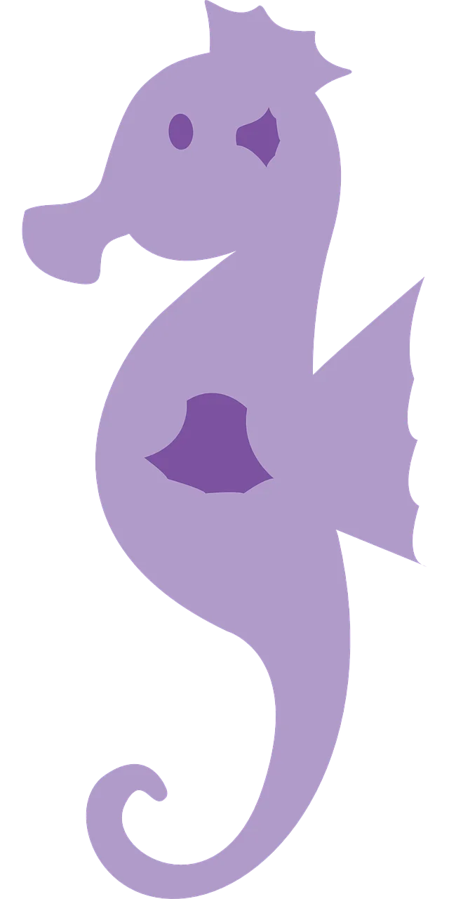 Whimsical Lavender Seahorse Clipart Design for Ocean-Themed Projects