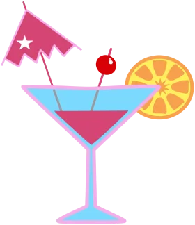 Whimsical Tropical Cocktail Clipart with Playful Summer Garnishes and Design