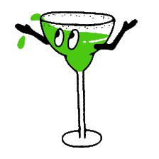 Cheerful Green Margarita Cocktail Clipart with Playful Character Design