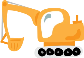 Cheerful Yellow Construction Excavator Clipart Illustration for Kids and Design