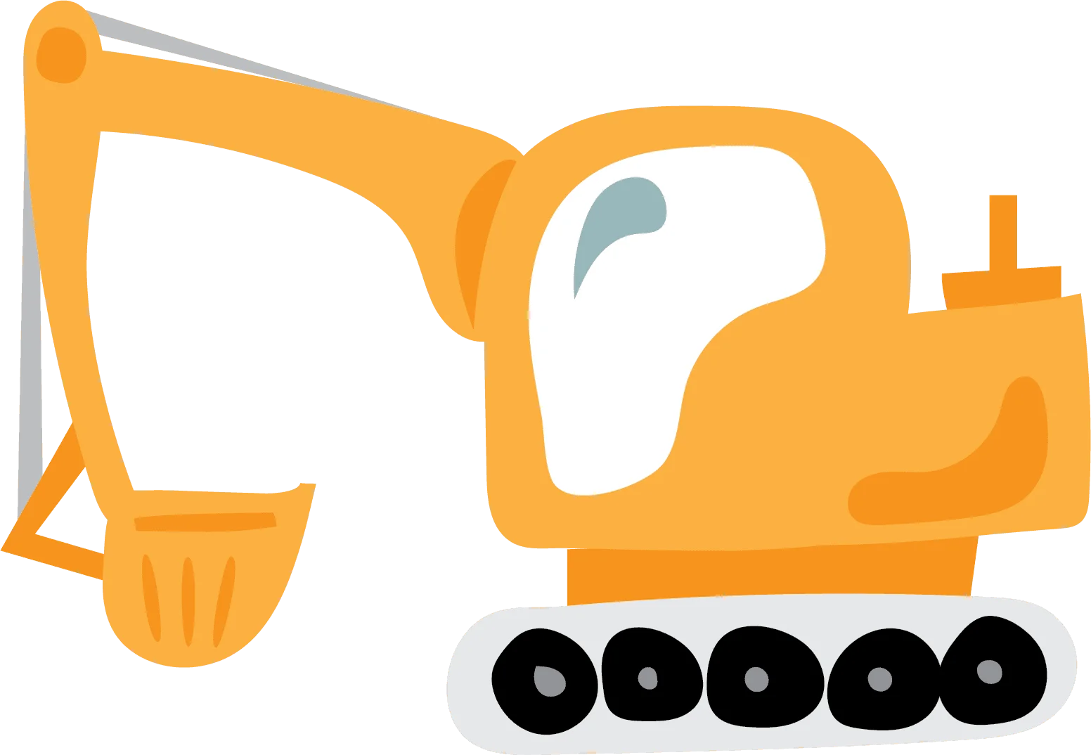 Cheerful Yellow Construction Excavator Clipart Illustration for Kids and Design