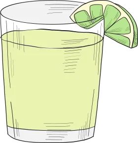 Classic Lime Margarita Cocktail Clipart: Refreshing Drink Illustration
