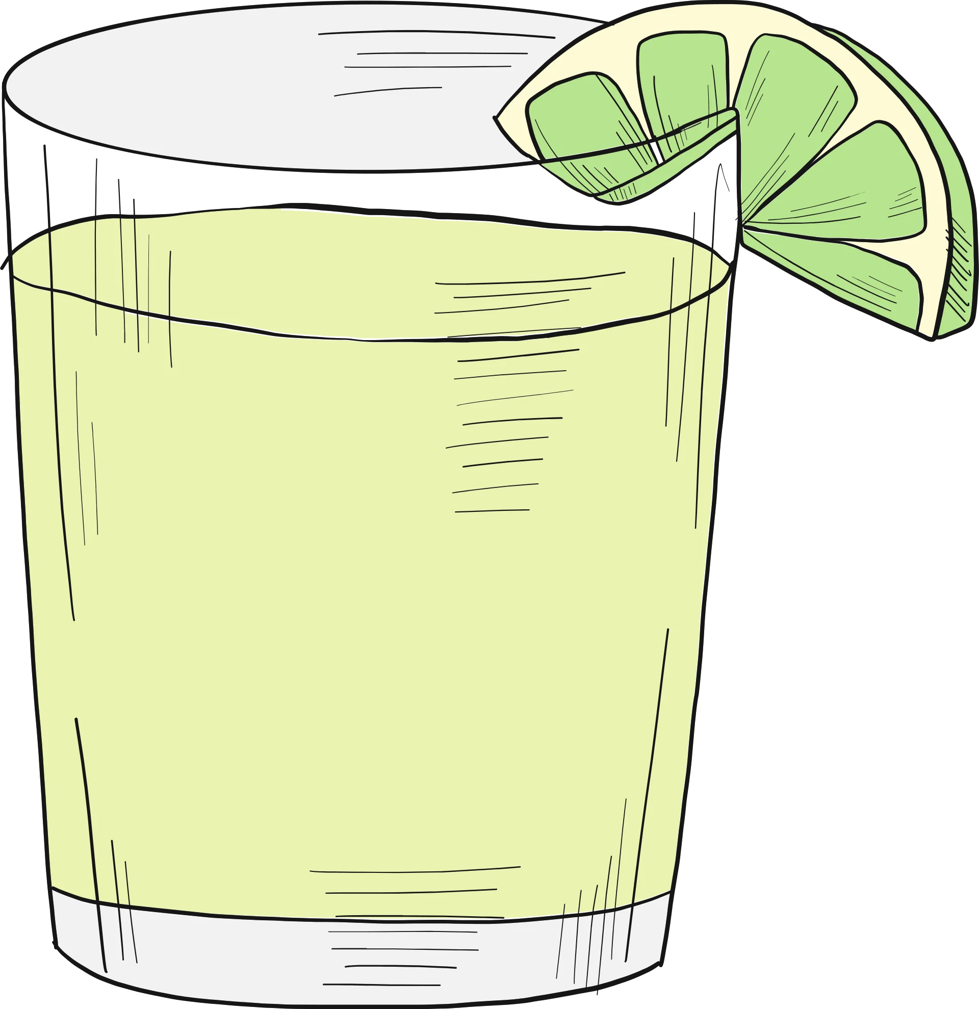 Classic Lime Margarita Cocktail Clipart: Refreshing Drink Illustration