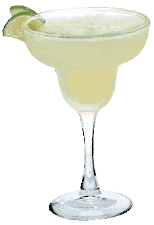 Classic Lime Margarita Cocktail Clipart with Elegant Stemmed Glass and Garnish