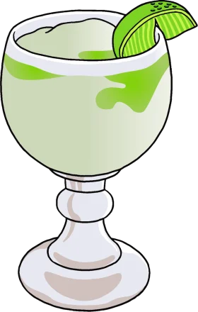 Classic Margarita Cocktail Clipart: Lime Green Refreshment in Stylish Stemware
