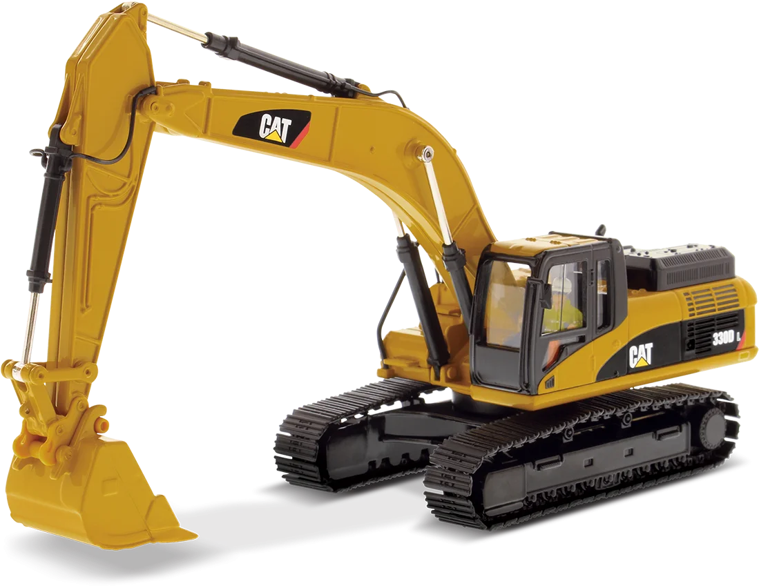 Detailed CAT Excavator Clipart: High-Precision Industrial Construction Machinery Illustration