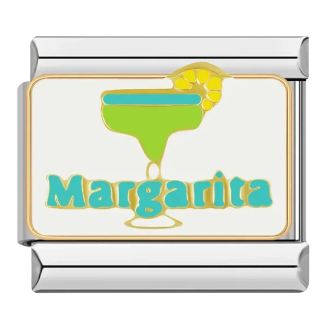 Festive Margarita Cocktail Clipart with Lime Green and Yellow Design