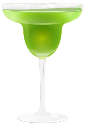 Lime Green Margarita Cocktail Clipart: Crisp Summer Refreshment in Graphic Form