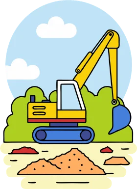 Playful Construction Excavator Clipart - Digging into Childhood Imagination