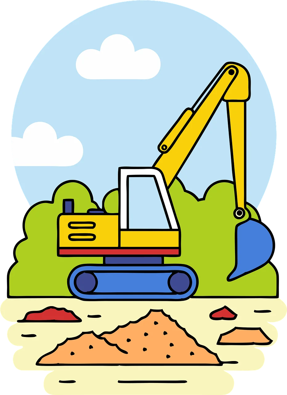 Playful Construction Excavator Clipart - Digging into Childhood Imagination