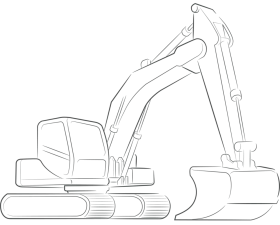 Precision Engineering Meets Construction: Detailed Excavator Machinery Clipart Illustration