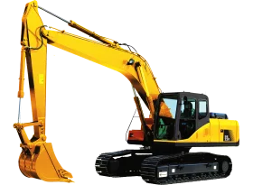 Precision Yellow Heavy Machinery Excavator Clipart for Construction Graphics