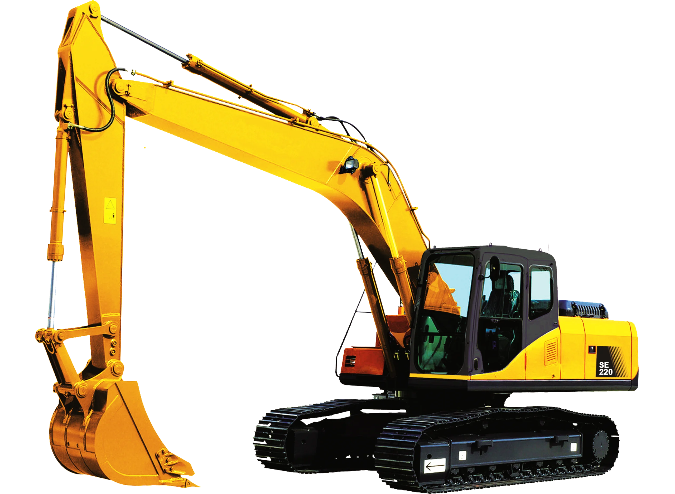 Precision Yellow Heavy Machinery Excavator Clipart for Construction Graphics