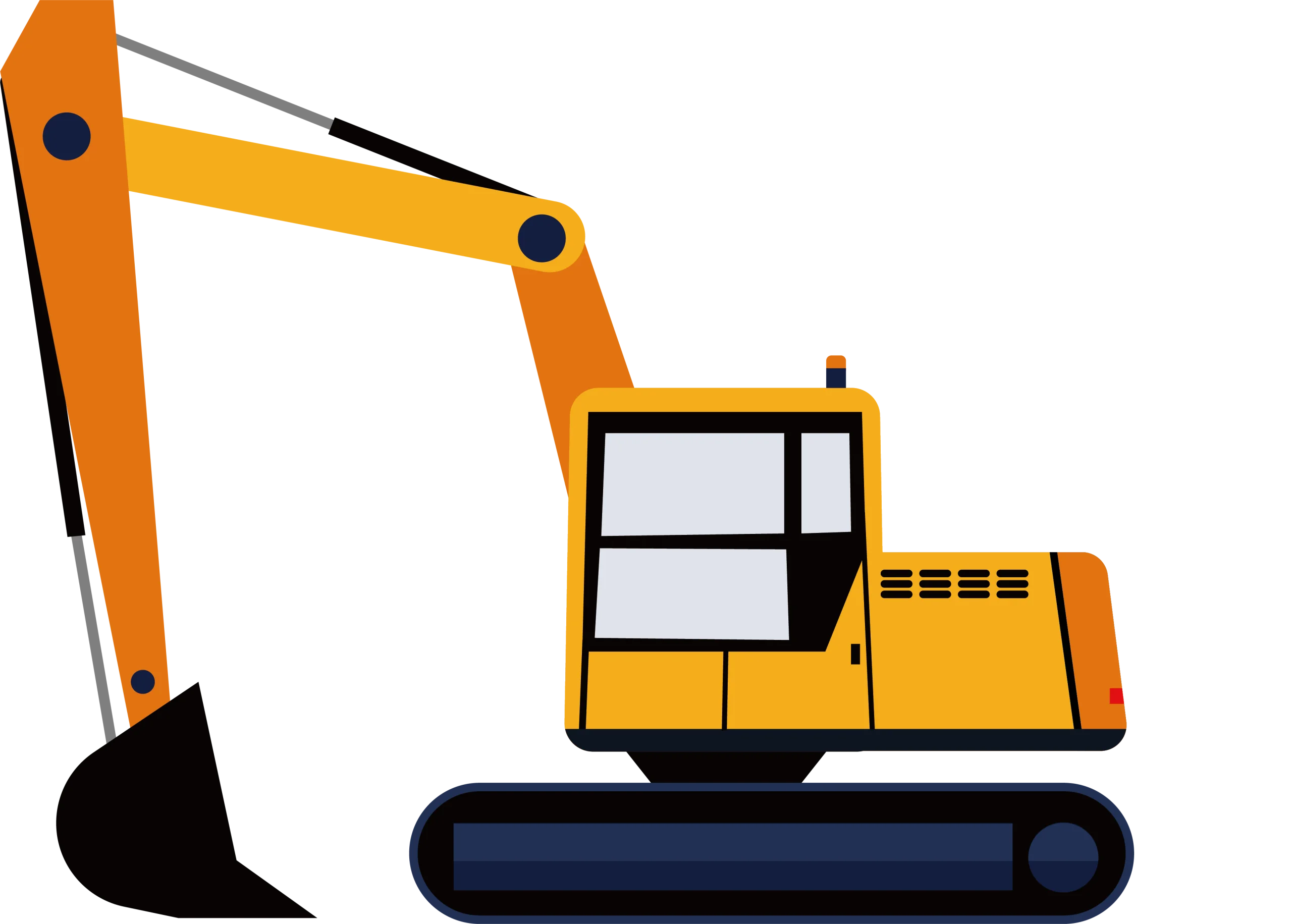 Professional Yellow and Blue Construction Excavator Clipart Design