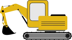 Professional Yellow Construction Excavator Clipart Design for Engineering Projects
