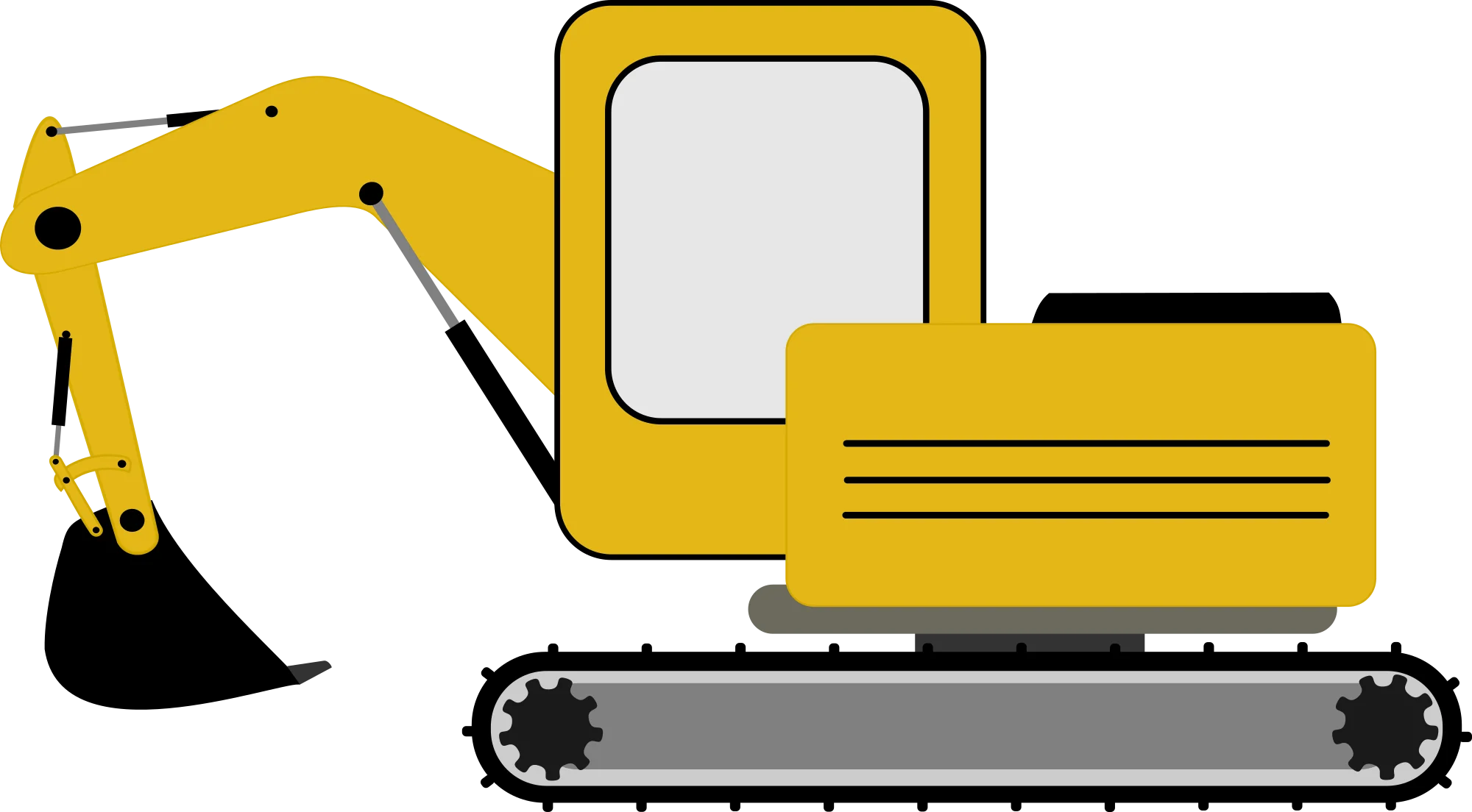 Professional Yellow Construction Excavator Clipart Design for Engineering Projects