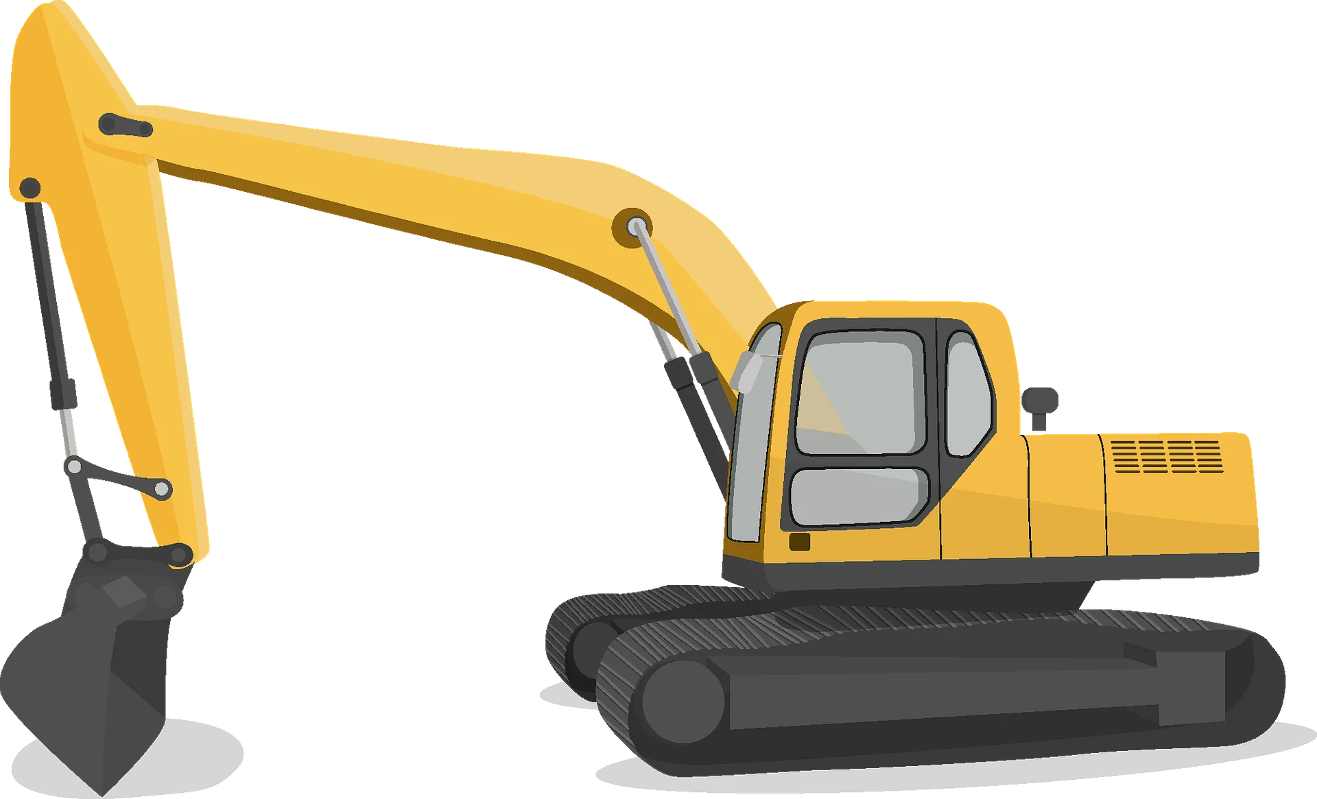 Professional Yellow Heavy Machinery Excavator Clipart Illustration for Construction Graphic
