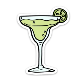 Refreshing Lime Green Margarita Cocktail Clipart Sticker Design