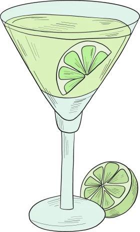 Refreshing Lime Margarita Cocktail Clipart Illustration for Summer Drinks