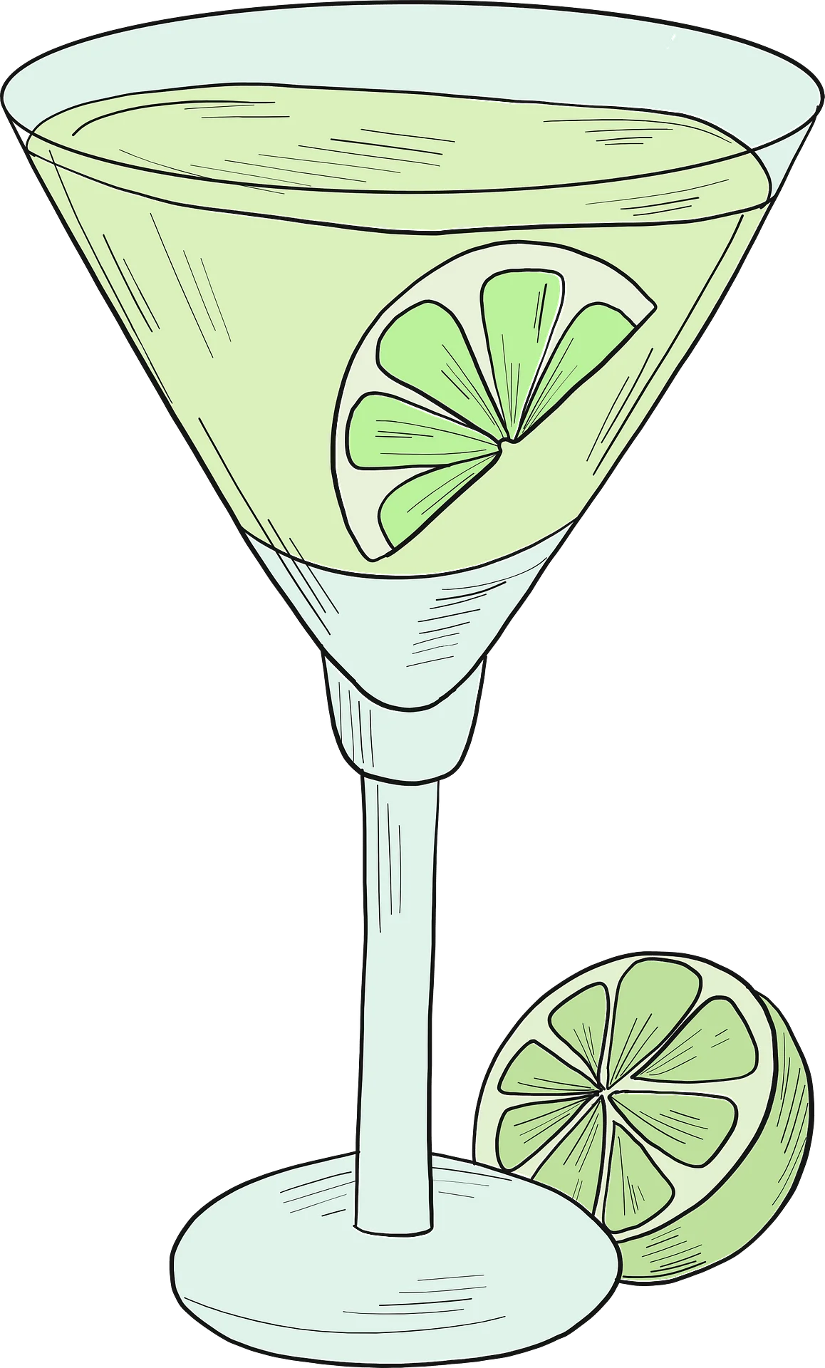 Refreshing Lime Margarita Cocktail Clipart Illustration for Summer Drinks