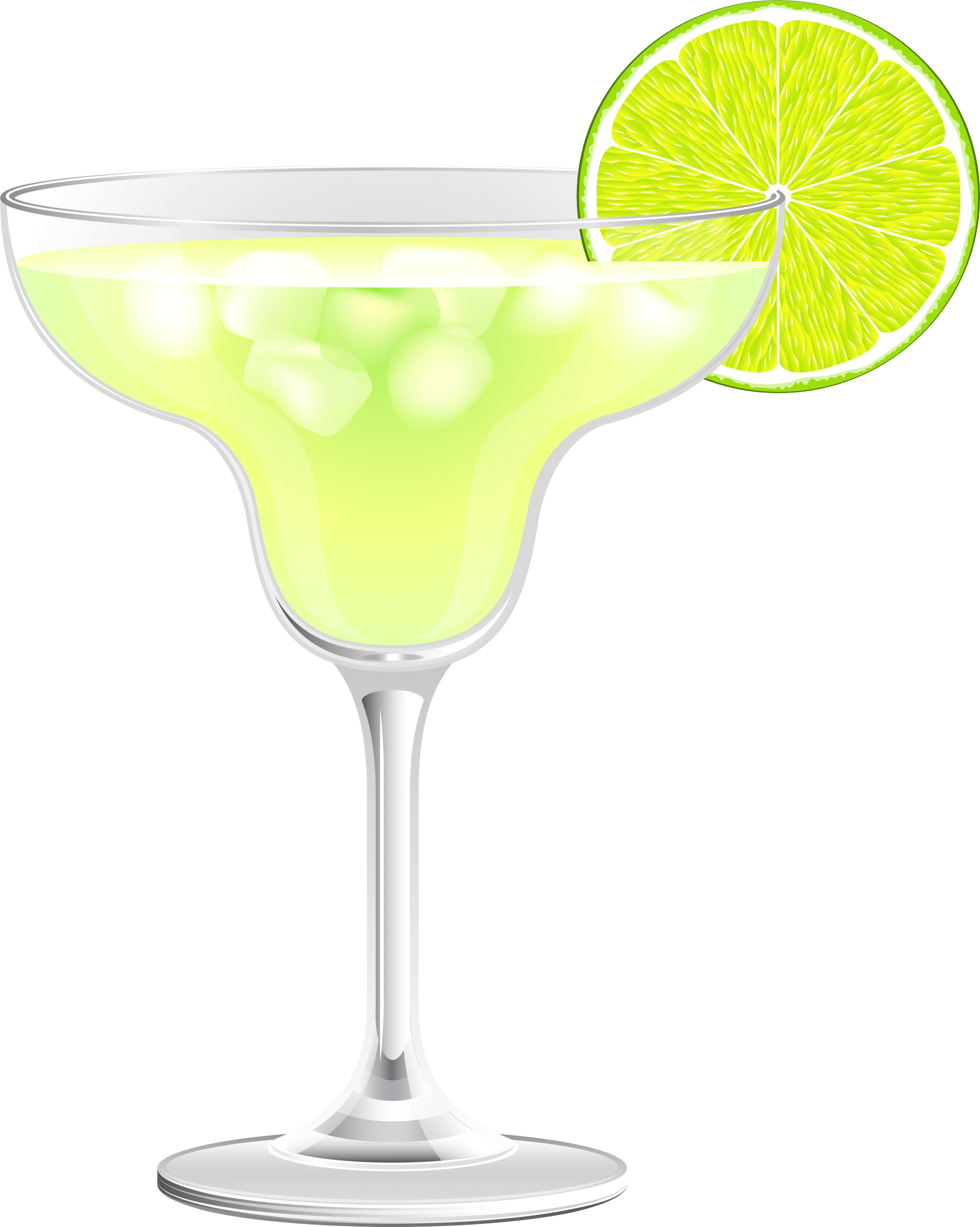 Refreshing Lime Margarita Cocktail Clipart with Citrus Garnish and Ice
