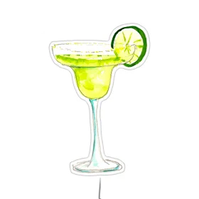 Refreshing Lime Margarita Cocktail Clipart with Zesty Green Hue