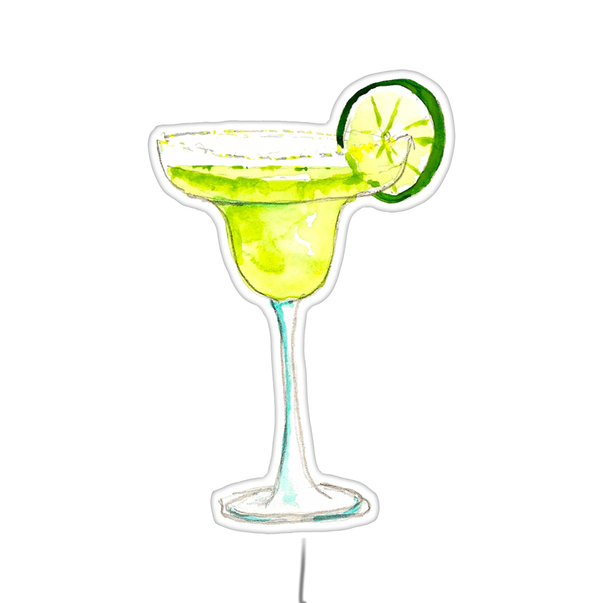 Refreshing Lime Margarita Cocktail Clipart with Zesty Green Hue