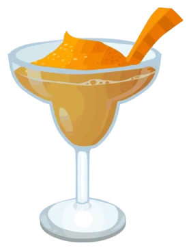 Refreshing Orange Margarita Clipart with Zesty Citrus Garnish