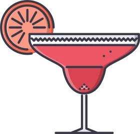 Stylish Grapefruit Margarita Cocktail Clipart with Geometric Design Elements