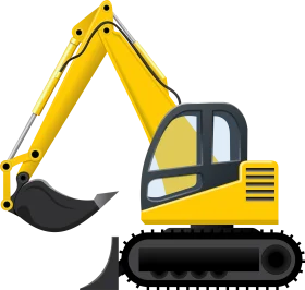 Yellow Construction Excavator Clipart: Powerful Machinery for Heavy-Duty Projects
