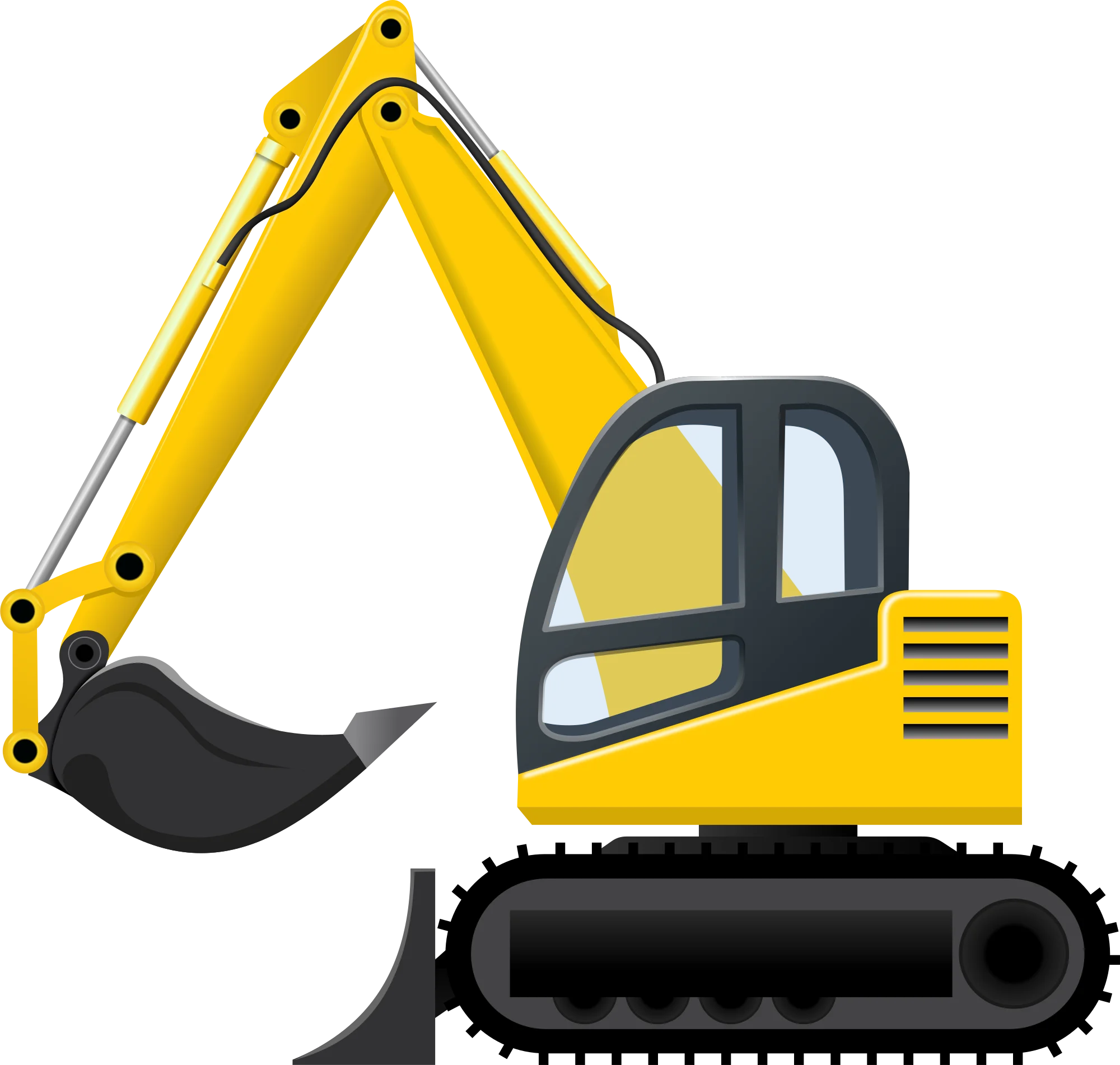 Yellow Construction Excavator Clipart: Powerful Machinery for Heavy-Duty Projects