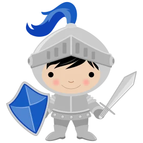 Adorable Medieval Warrior Knight Clipart - Cute Cartoon Character in Armor